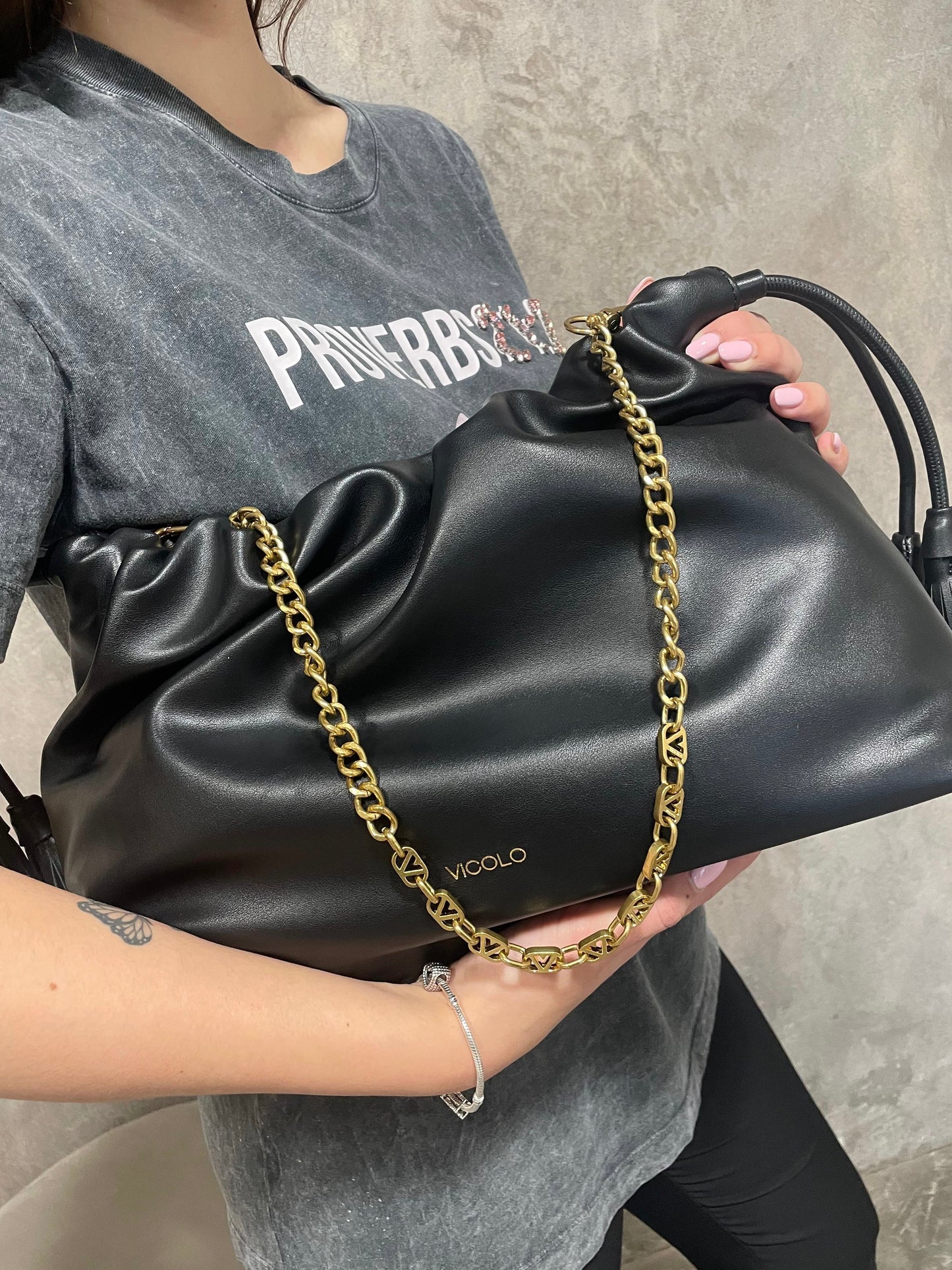 Borsa Tassel Nera