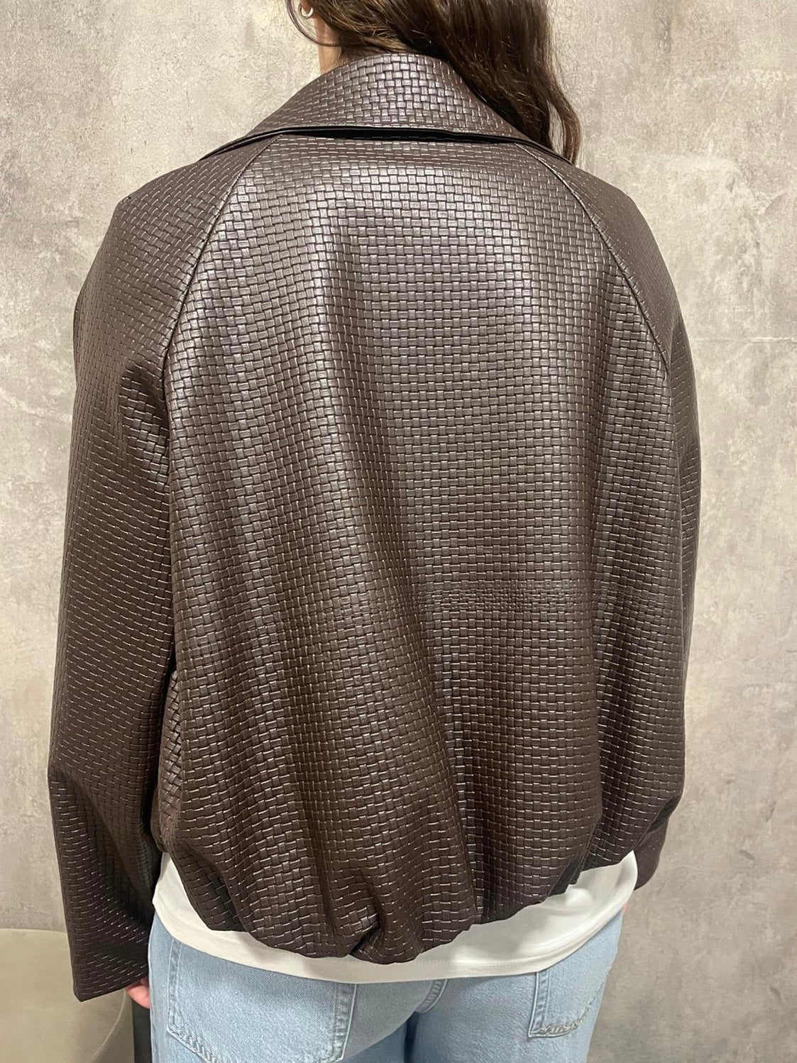 Bomber Ecopelle Intrecciato