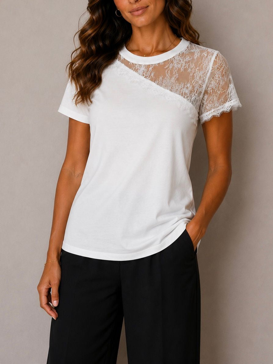 T-shirt Pizzo Bianca