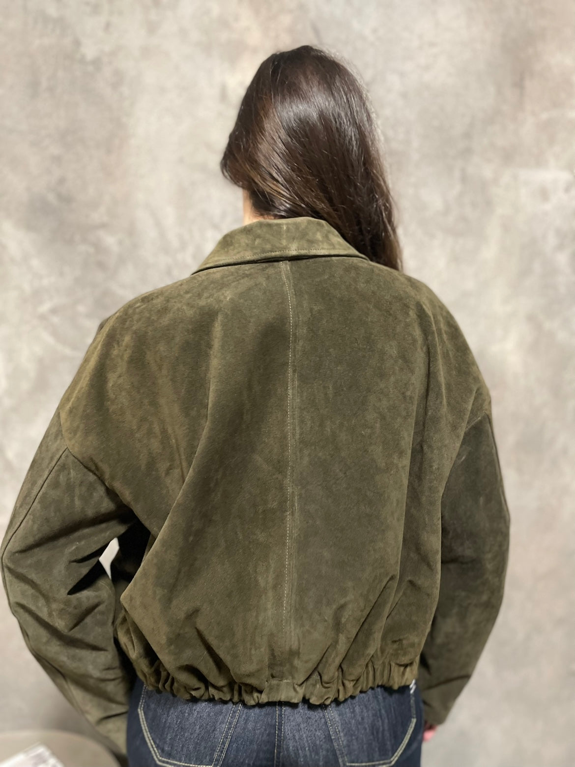 Bomber Camoscio Verde