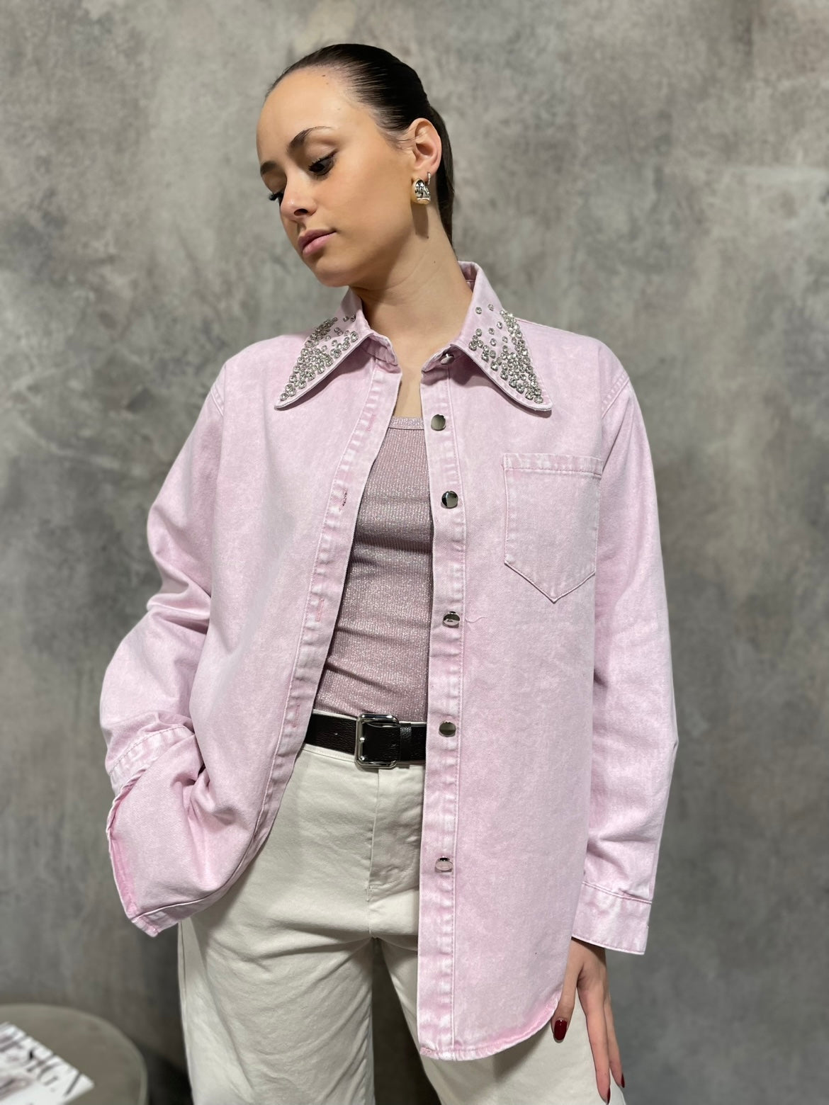Camicia Denim Rosa