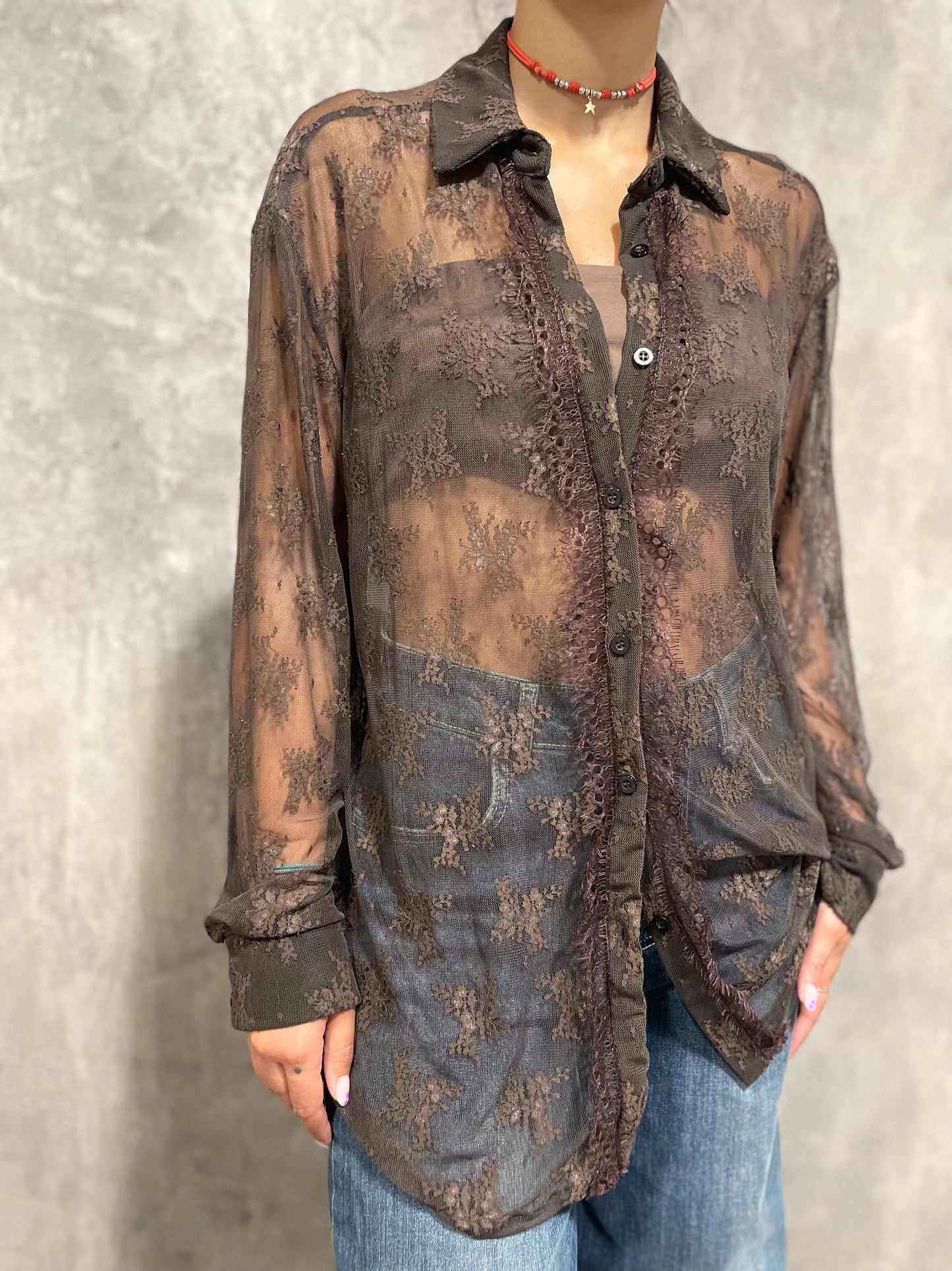 Camicia Pizzo Cioccolato