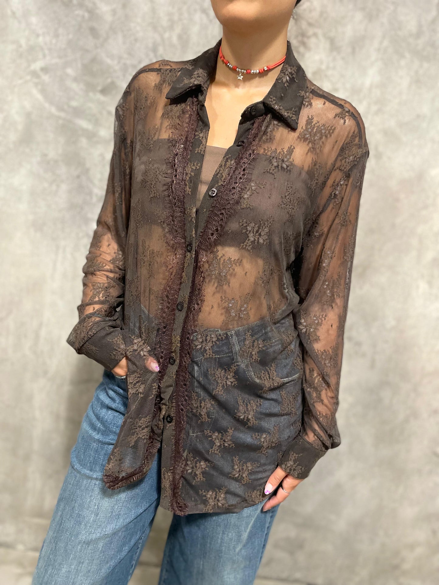 Camicia Pizzo Cioccolato