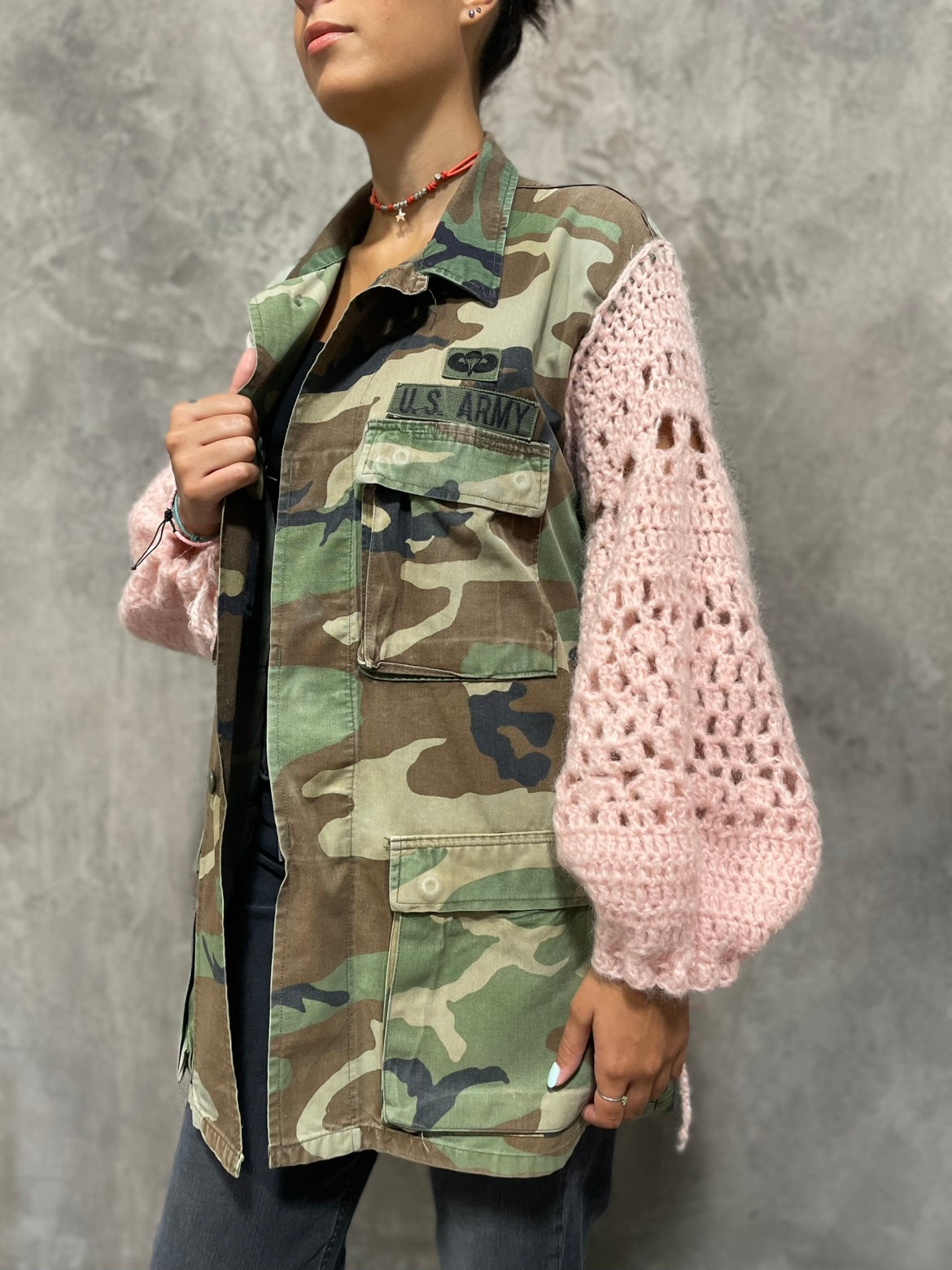 Giacca Militare Uncinetto