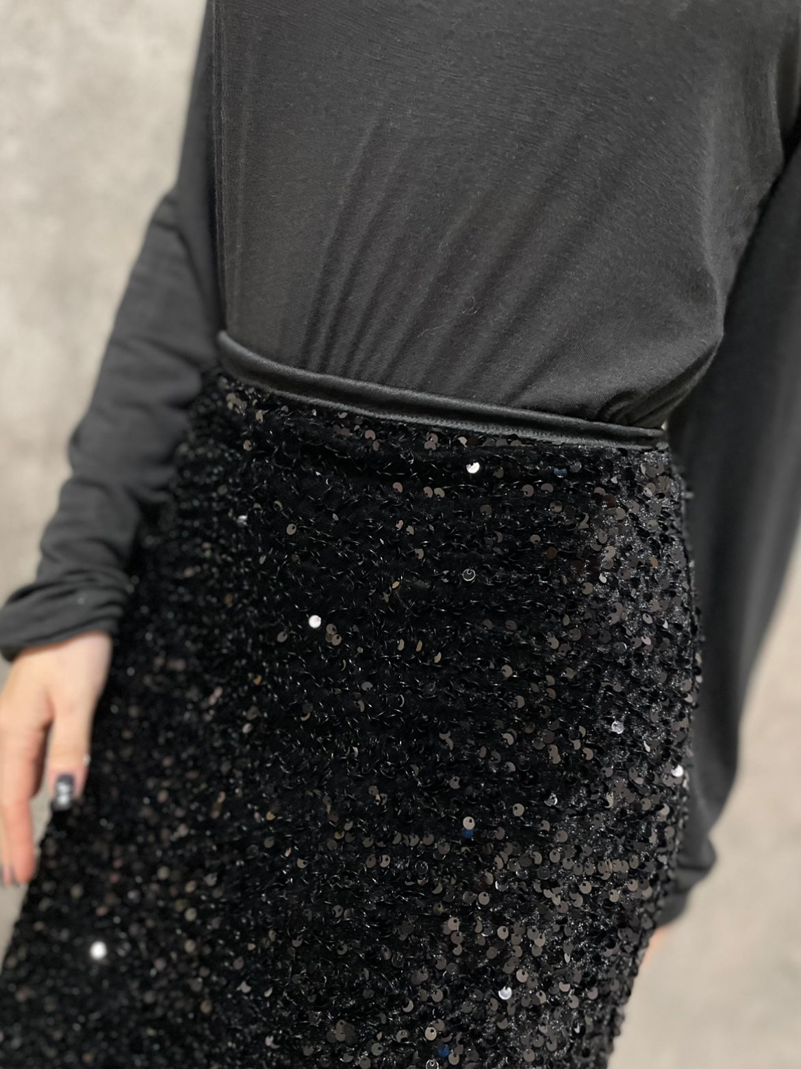 Gonna Paillettes Nero