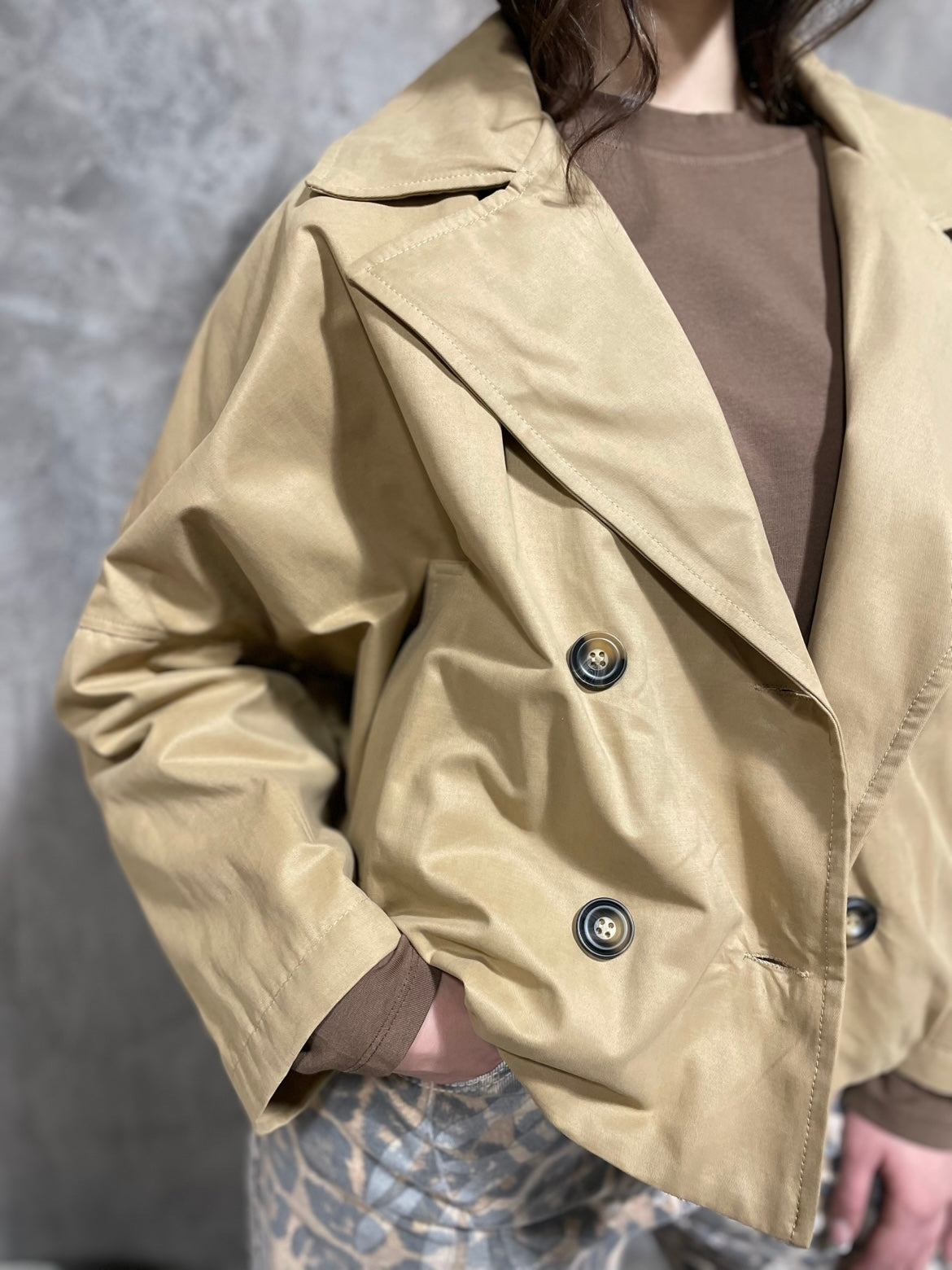 Trench Corto Beige