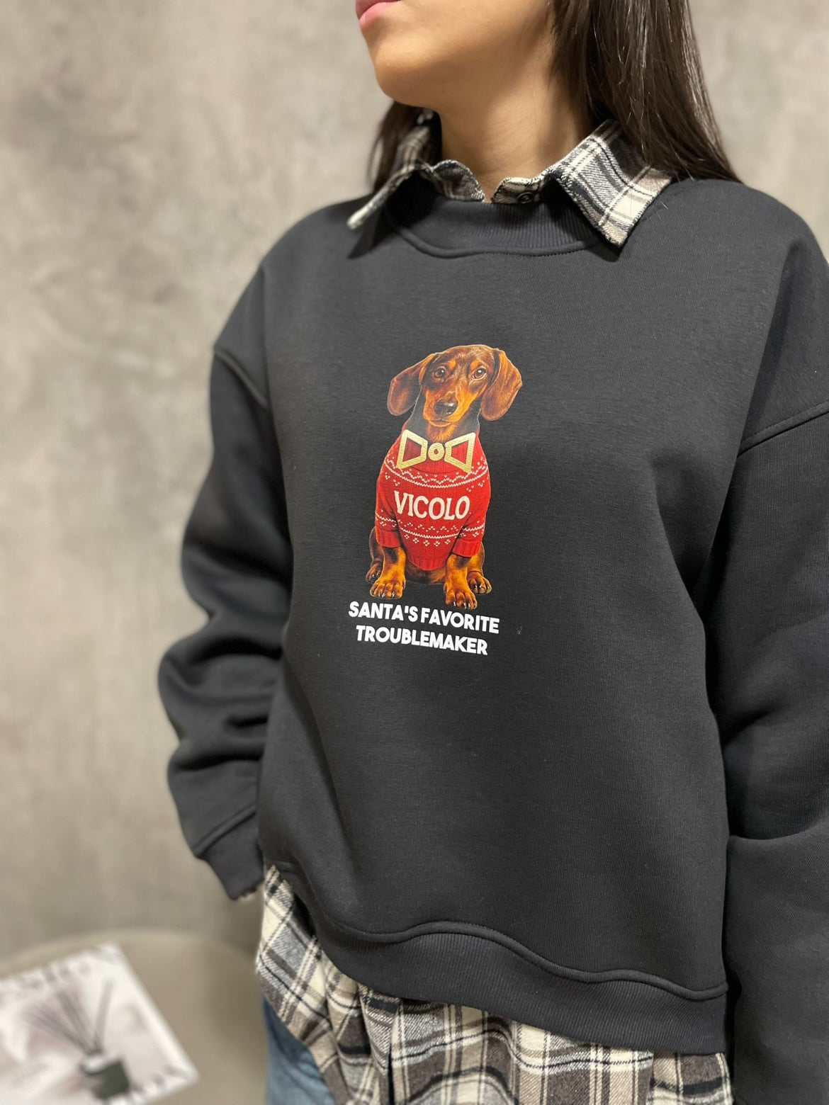 Felpa Natalizia Grigia