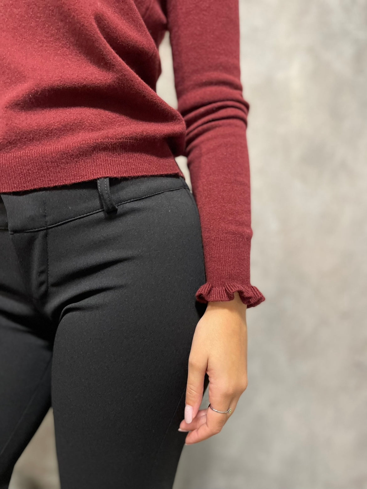 Maglia Rouches Bordeaux