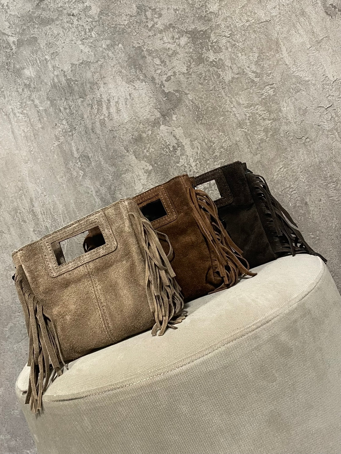 Mini Fringe Box Cuoio