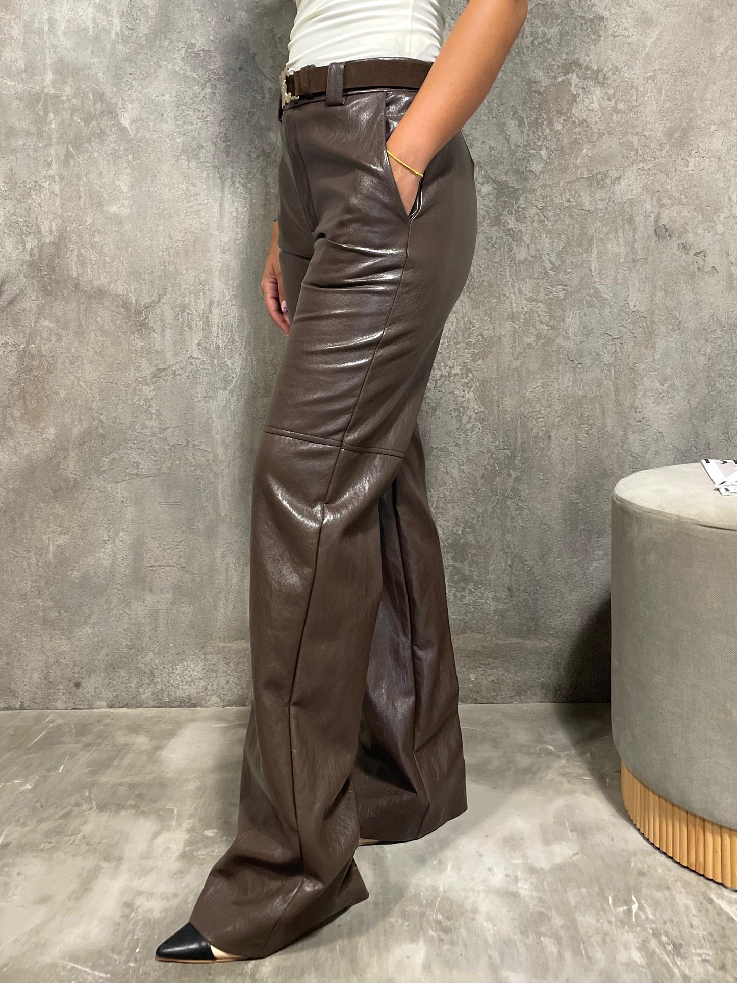 Pantalone Ecopelle Cioccolato