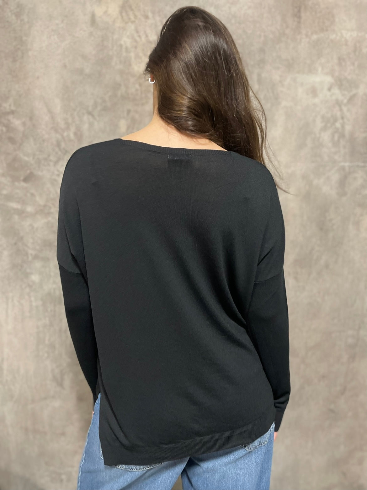 Maglia Scollo V Nera