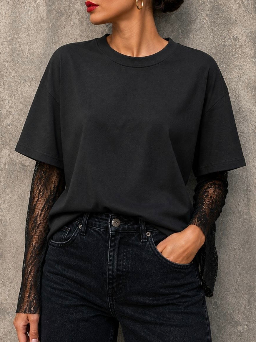 T-shirt Pizzo Nera