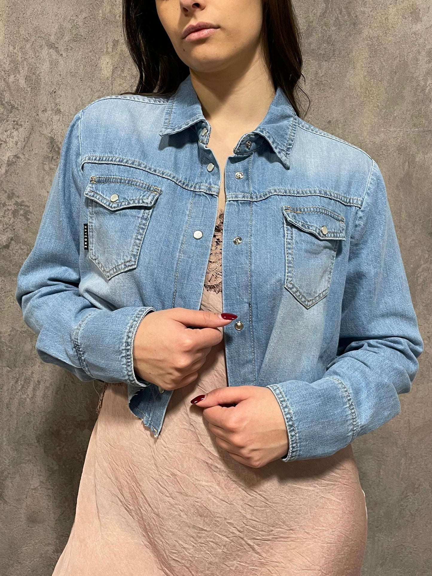 Camicia Denim Crop