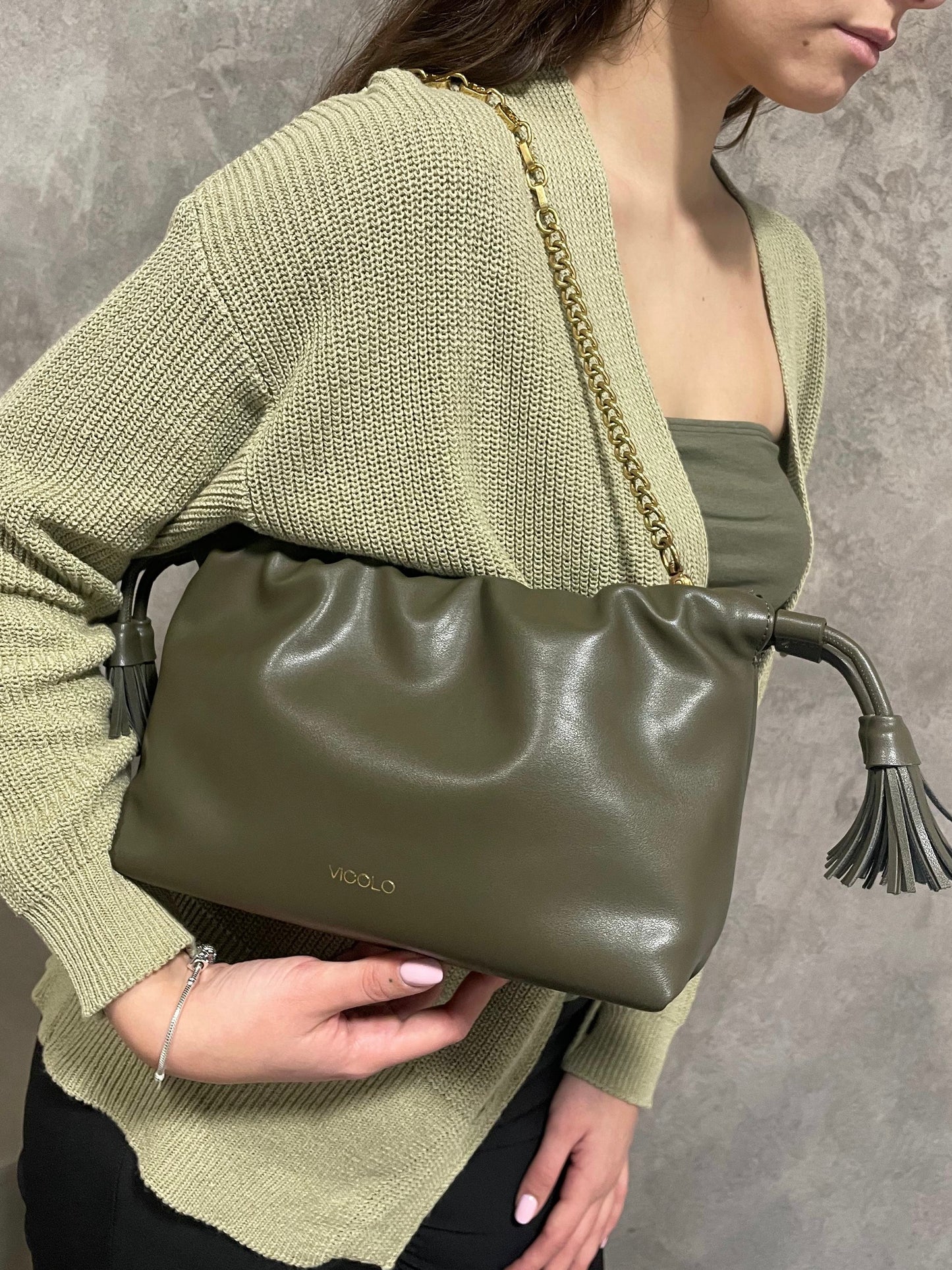 Borsa Tassel Small Militare