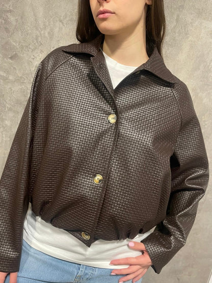 Bomber Ecopelle Intrecciato