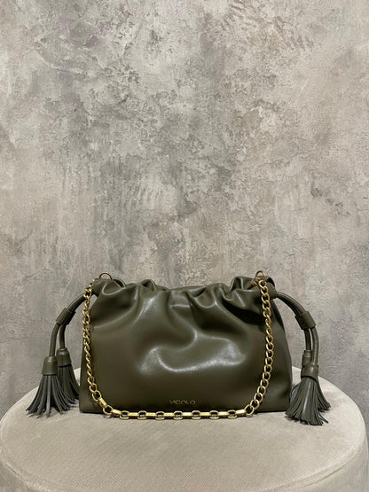 Borsa Tassel Small Militare