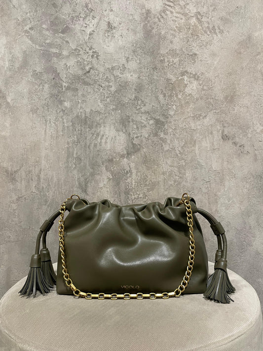 Borsa Tassel Small Militare