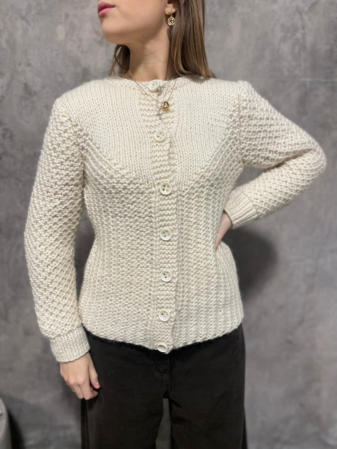 Cardigan Handmade Panna