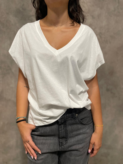 T-shirt Strass Bianca