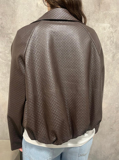Bomber Ecopelle Intrecciato