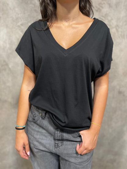 T-shirt Strass Nera