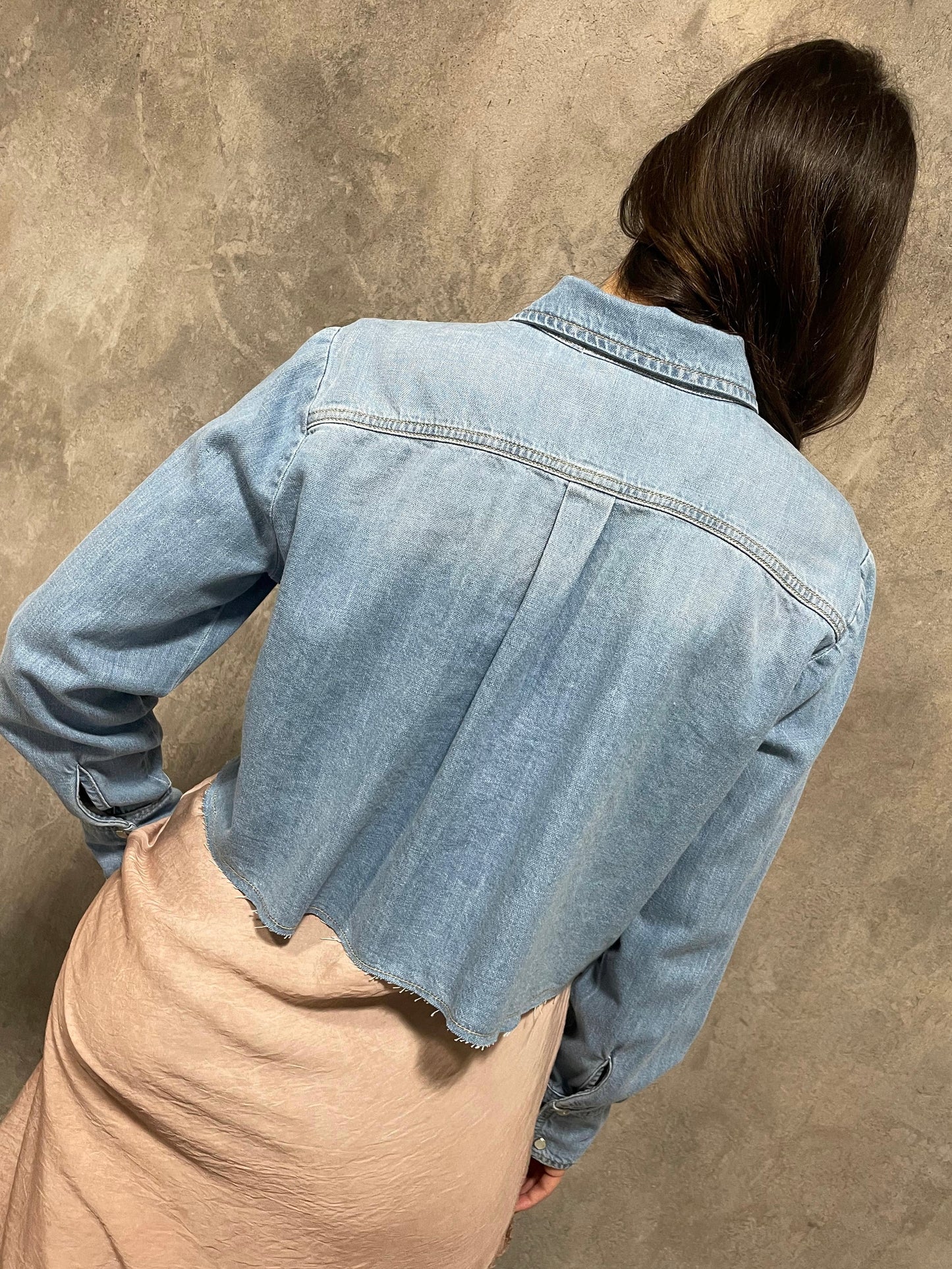 Camicia Denim Crop