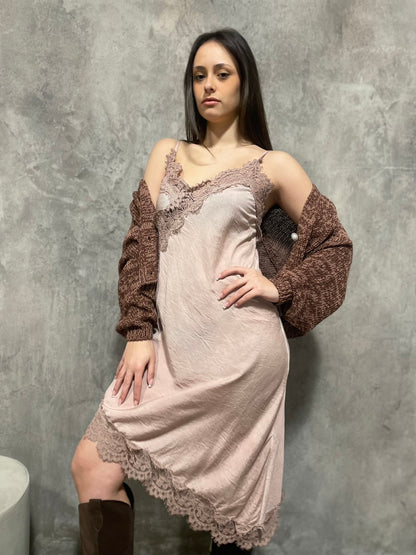 Abito Lungo Rosa Antico