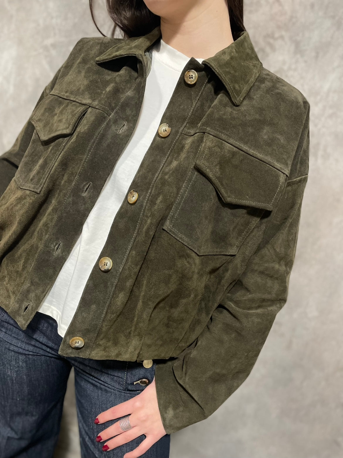 Bomber Camoscio Verde