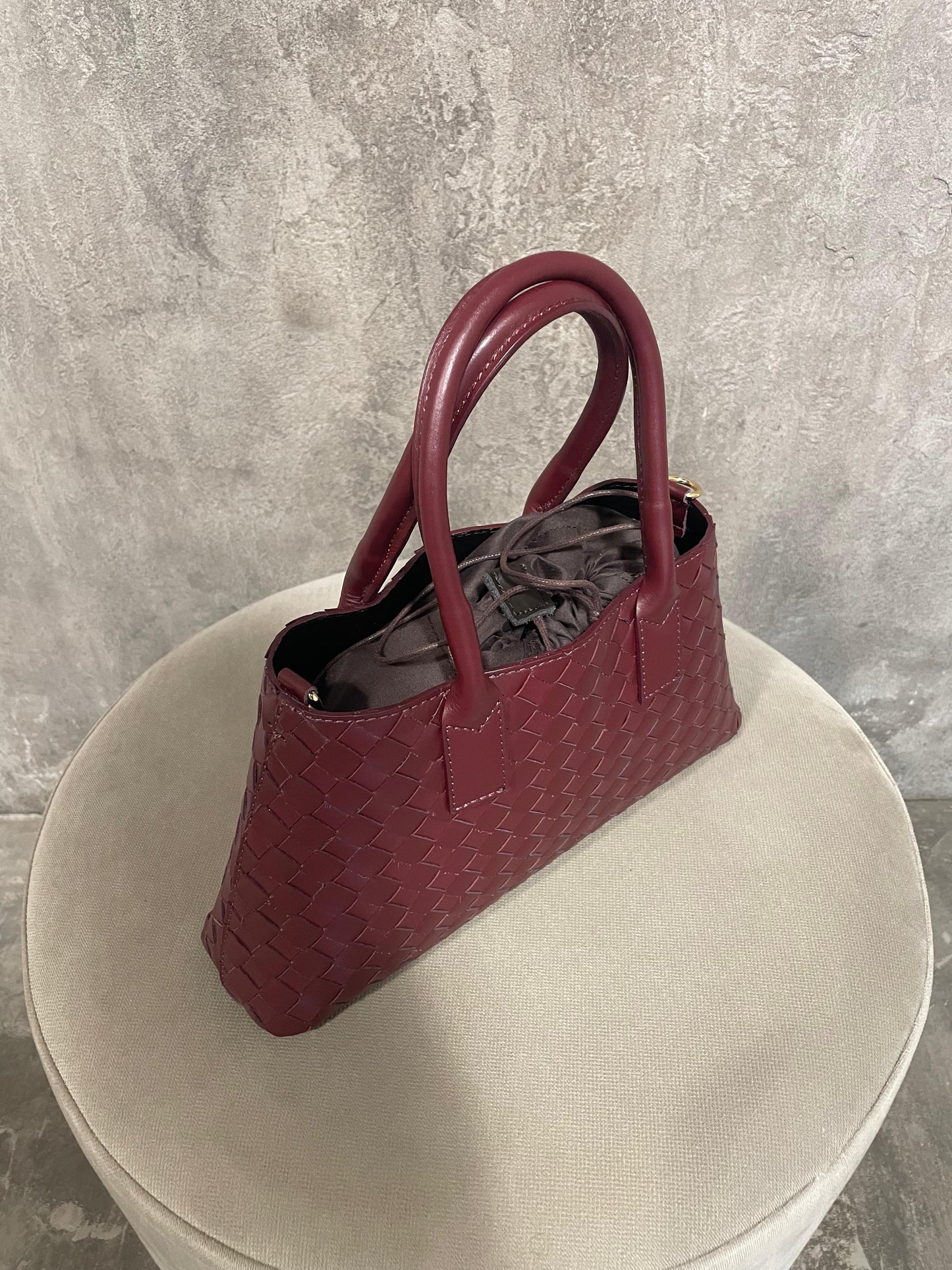 Borsa Intrecciata Vino