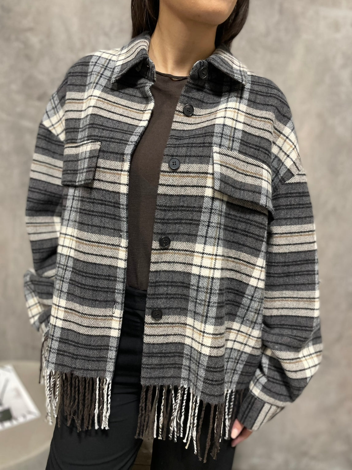 Camicia Check Frange