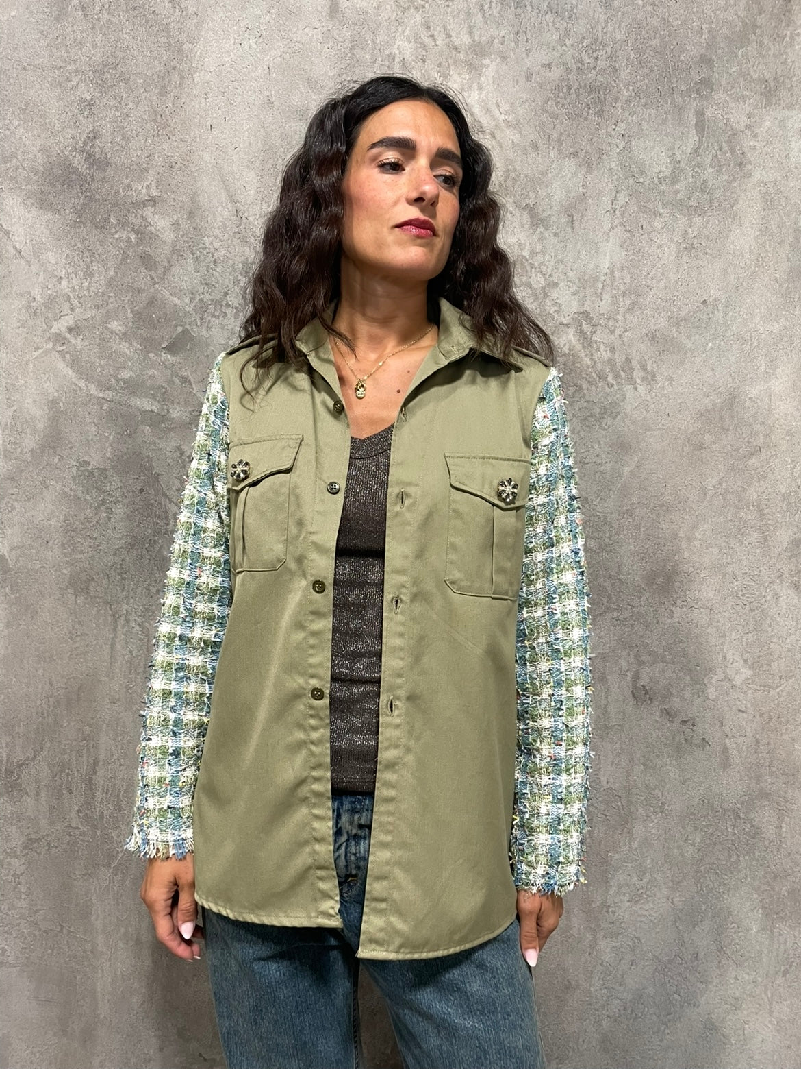 Camicia Maniche Tessuto