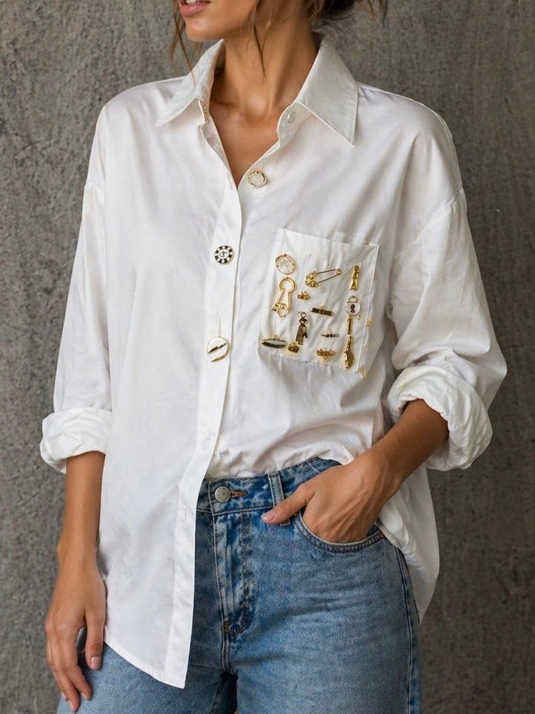 Camicia Applicazioni Gioiello