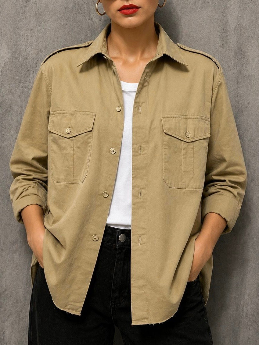 Camicia Beige Stampa