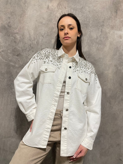 Camicia Jeans Strass