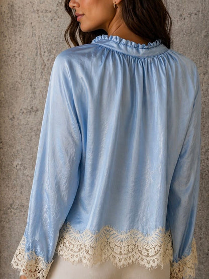 Blusa Pizzo Celeste