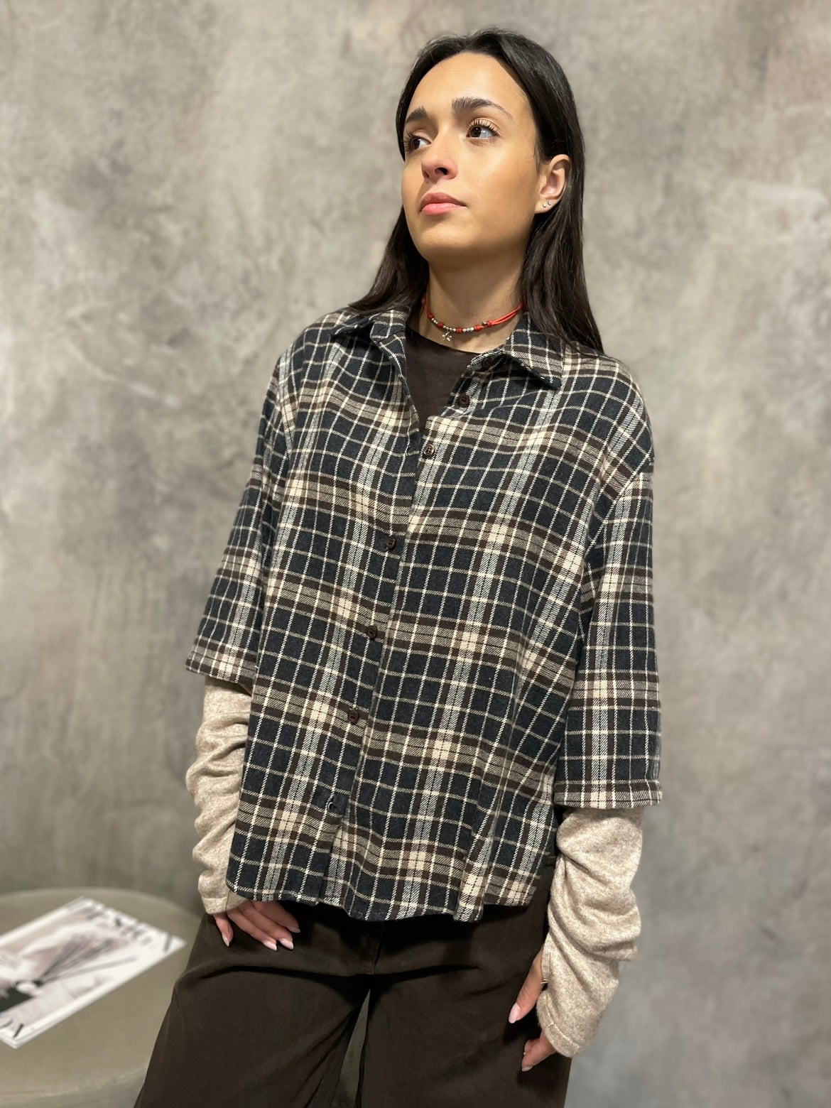 Camicia Check Manicotto