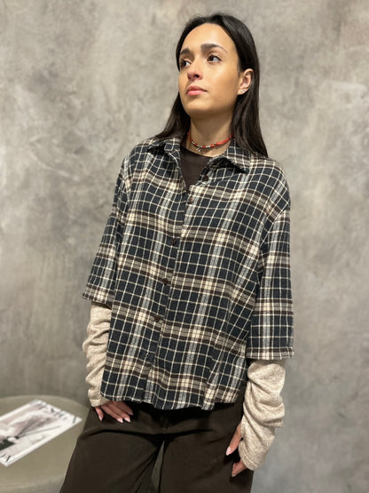 Camicia Check Manicotto