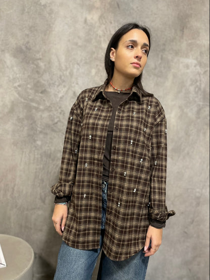 Camicia Check Strass