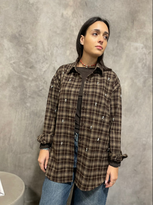 Camicia Check Strass