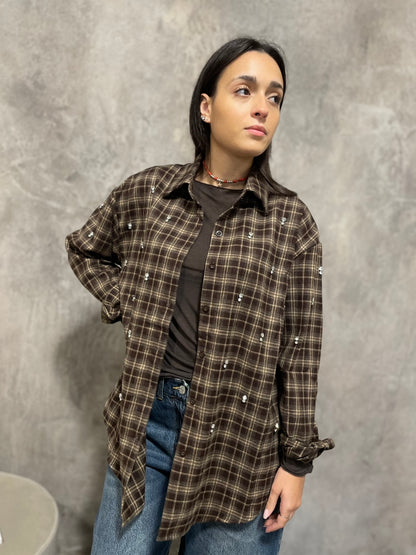 Camicia Check Strass