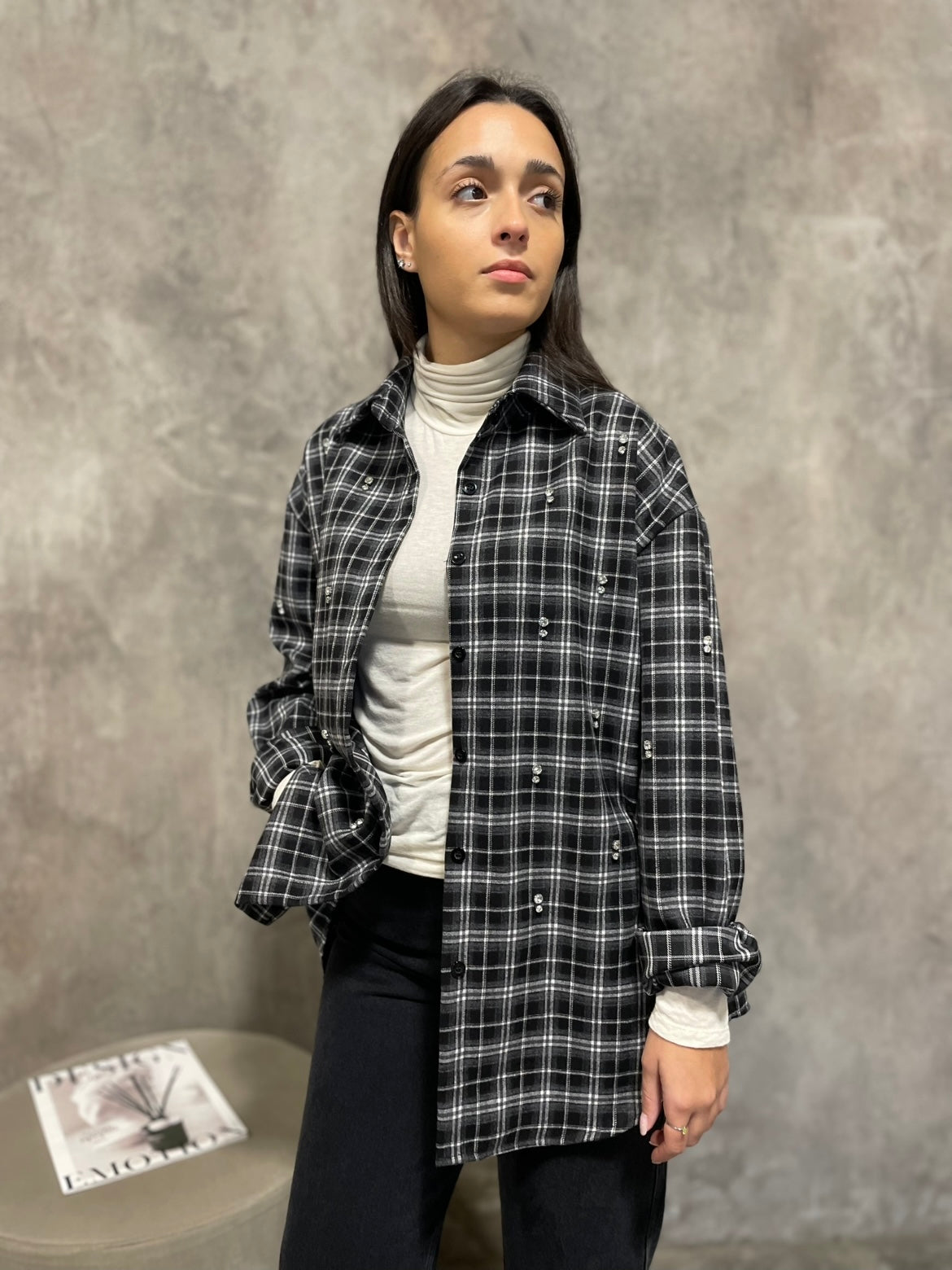 Camicia Check Strass
