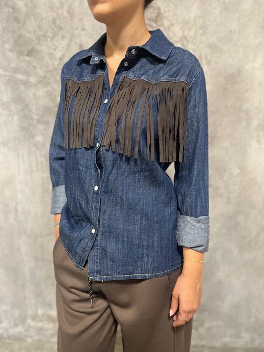 Camicia Jeans Frange
