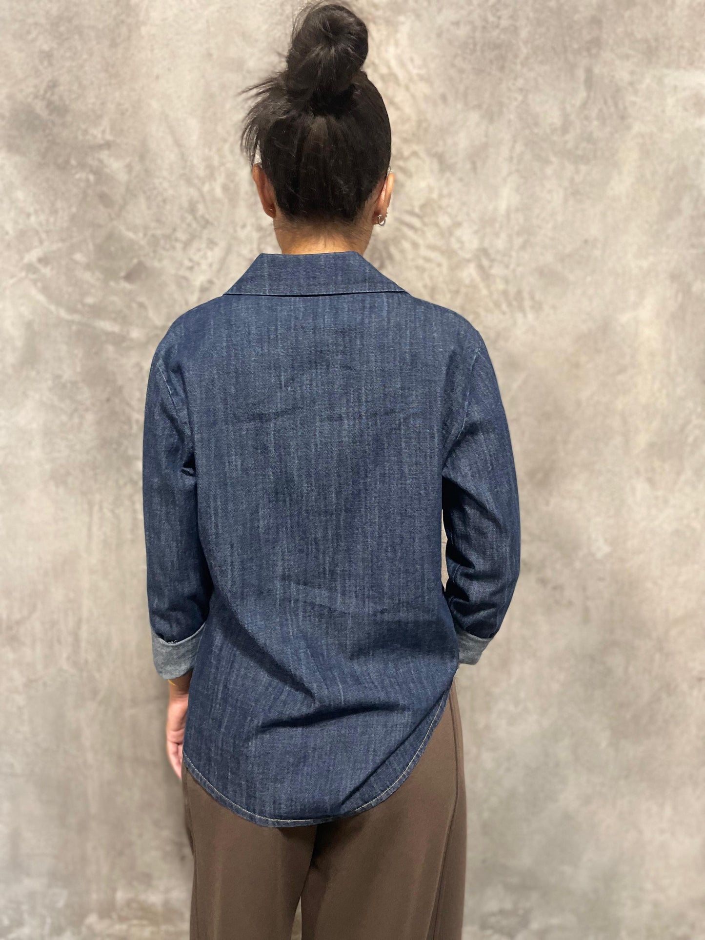 Camicia Jeans Frange