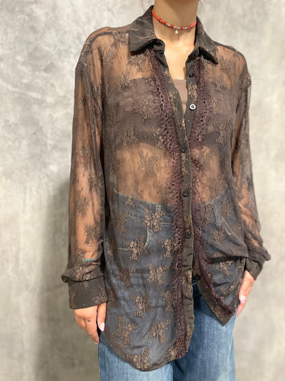 Camicia Pizzo Cioccolato