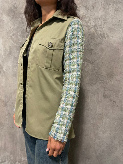 Camicia Maniche Tessuto