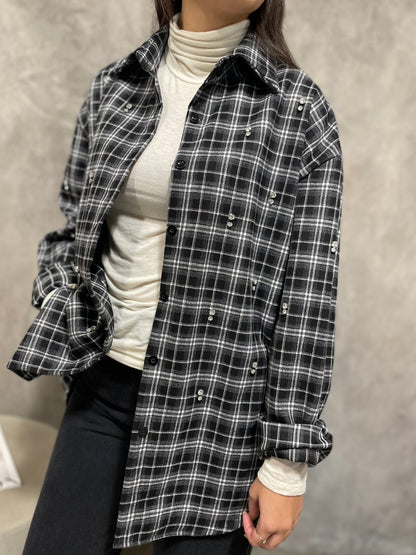 Camicia Check Strass