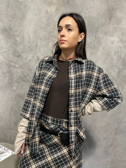 Camicia Check Manicotto