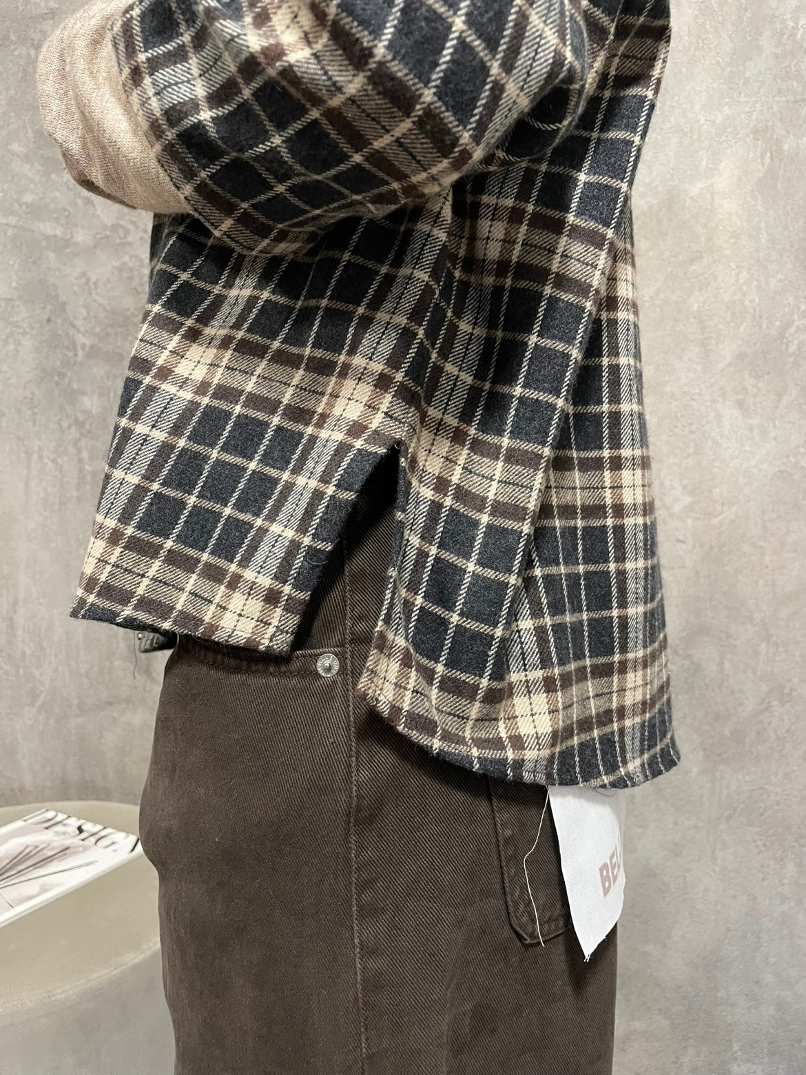 Camicia Check Manicotto