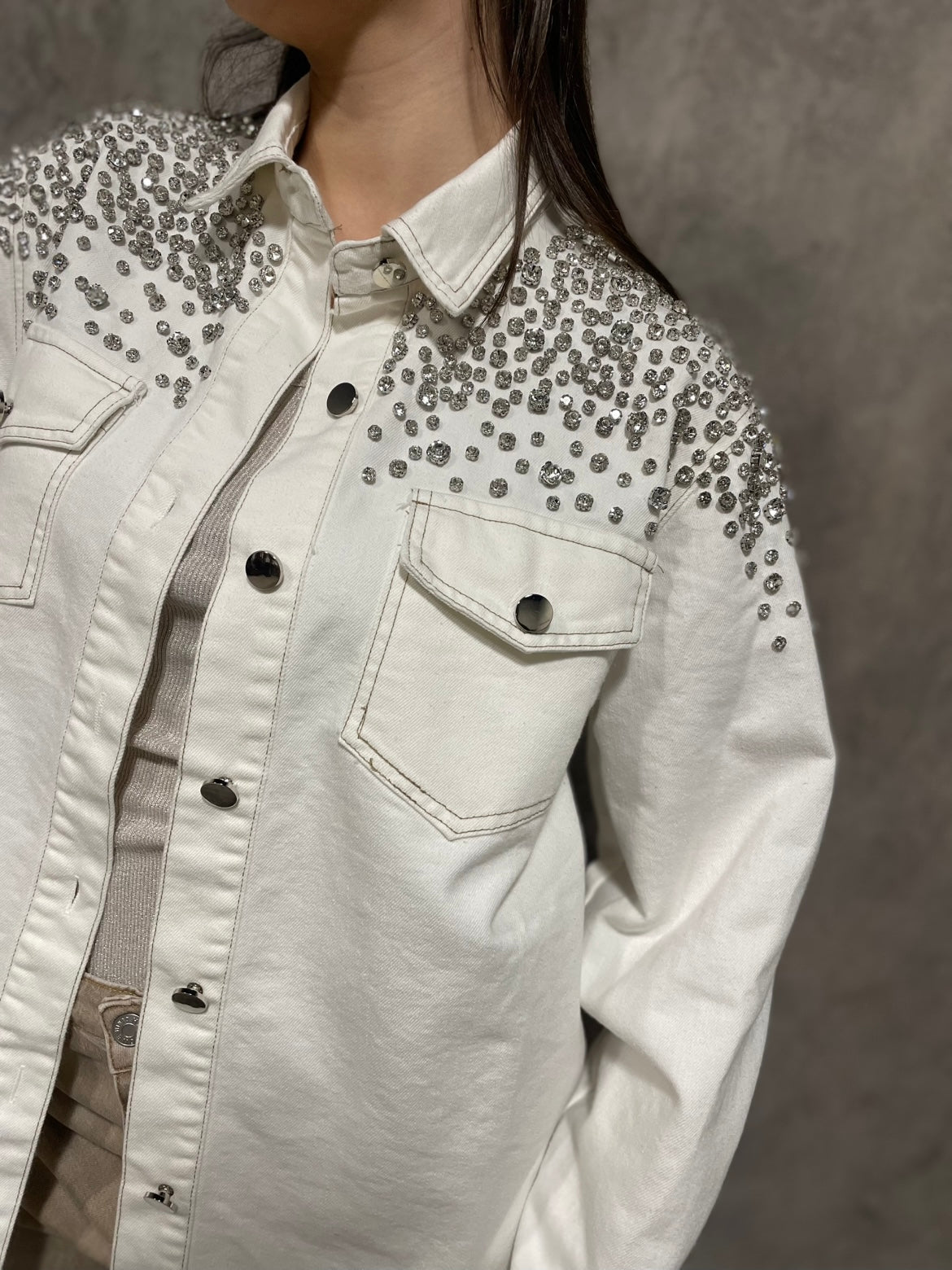 Camicia Jeans Strass