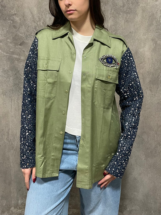 Camicia Verde Paillettes